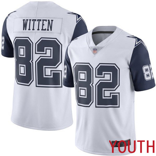 Youth Dallas Cowboys Limited White Jason Witten 82 Rush Vapor Untouchable NFL Jersey